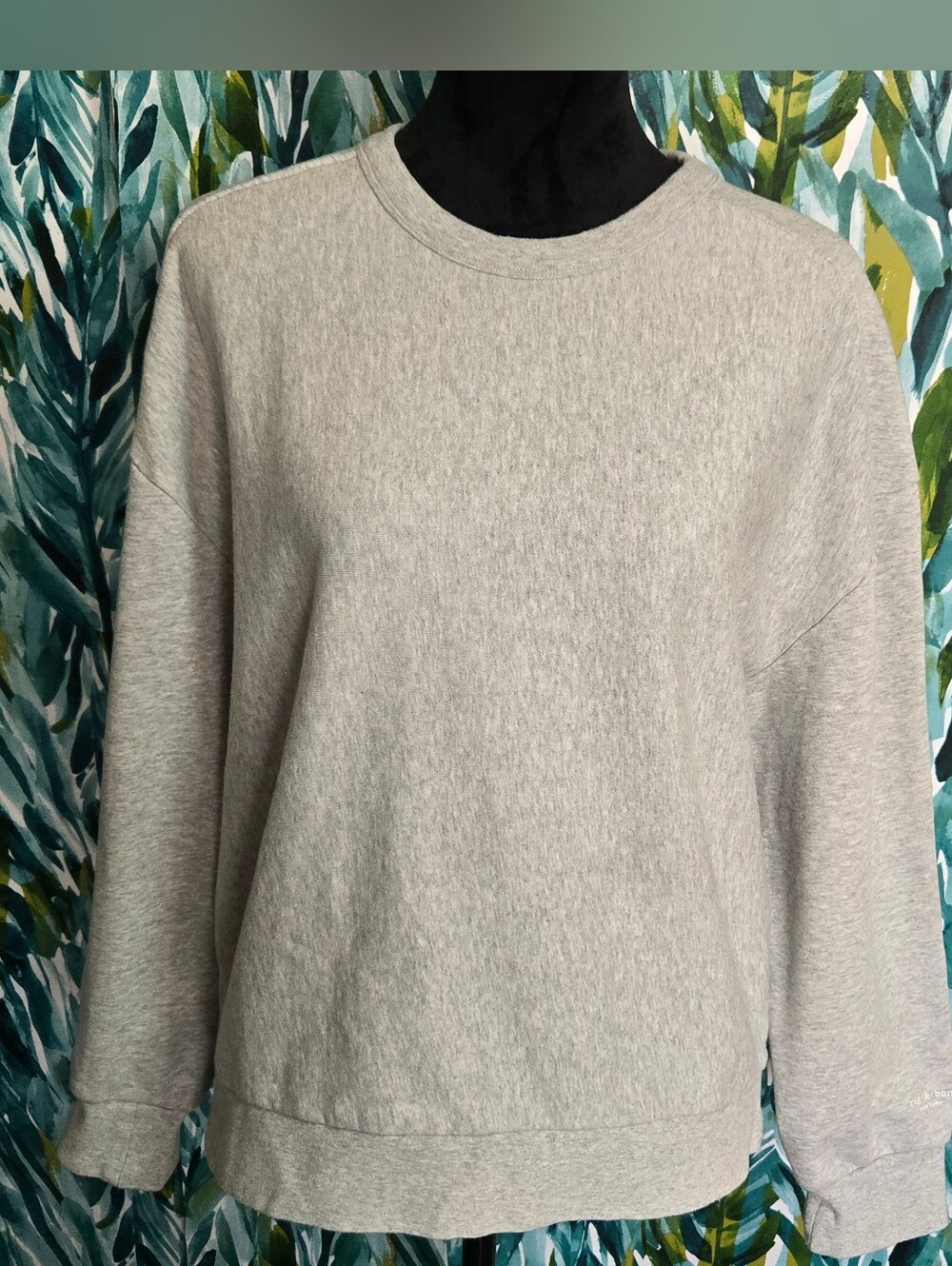 rag & bone Gray Organic Cotton Terry Crewneck Sweatshirt